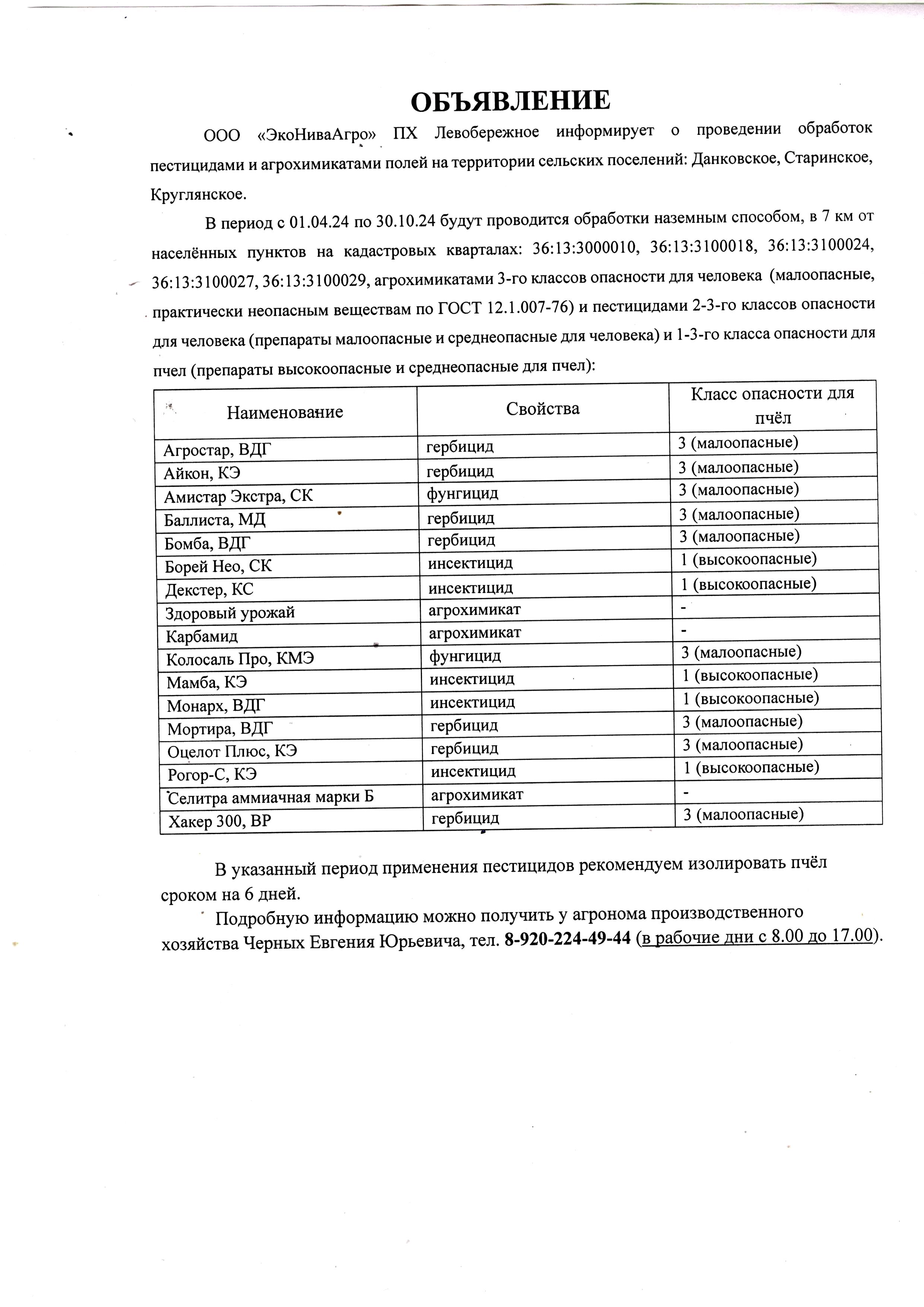 Объявление ЭкоНиваАгро.